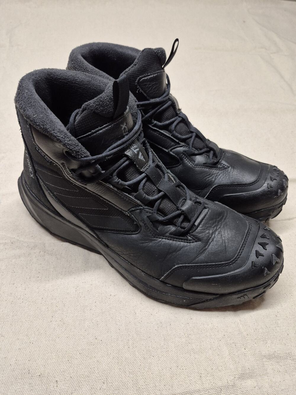 Adidas Terrex Winter Leather Mid Rain.RDY Cold.RDY Boots Black Mens 12 Primaloft